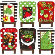 Detailed information about the product 6 Pcs Christmas Chair Covers Red and Lime Green Xmas Chair Back Covers Green Monster Chair Protector Slipcovers Washable Seat Covers for Home Decor