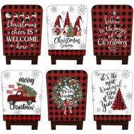 Detailed information about the product 6 Pcs Christmas Chair Covers Red Black Buffalo Plaid Chair Back Covers Xmas Protector Slipcovers Washable Dining Room Seat Covers for Home Decorations