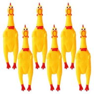 Detailed information about the product 6 Pcs Large Screaming Chicken Dog Toys, Yellow Rubber Chicken 12 inch,Squeeze Squeaky and Screaming Chicken, Prank Novelty Toy for Boys Girls or Men Women