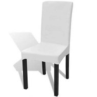 Detailed information about the product 6 Pcs White Straight Stretchable Chair Cover
