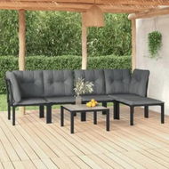 Detailed information about the product 6 Piece Garden Lounge Set Black and Grey Poly Rattan