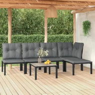 Detailed information about the product 6 Piece Garden Lounge Set Black and Grey Poly Rattan