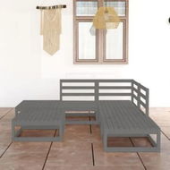 Detailed information about the product 6 Piece Garden Lounge Set Grey Solid Pinewood