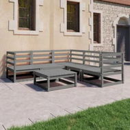 Detailed information about the product 6 Piece Garden Lounge Set Grey Solid Pinewood