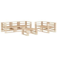 Detailed information about the product 6 Piece Garden Lounge Set Pallets Wood