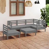 Detailed information about the product 6 Piece Garden Lounge Set Solid Pinewood Grey