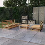 Detailed information about the product 6 Piece Garden Lounge Set Solid Pinewood