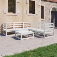 Detailed information about the product 6 Piece Garden Lounge Set White Solid Pinewood