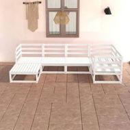 Detailed information about the product 6 Piece Garden Lounge Set White Solid Pinewood