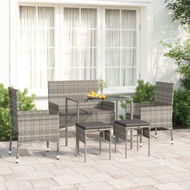 Detailed information about the product 6 Piece Garden Lounge Set With Cushions Grey Poly Rattan