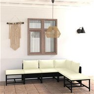 Detailed information about the product 6 Piece Garden Lounge Set with Cushions Poly Rattan Black