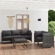 Detailed information about the product 6 Piece Garden Lounge Set with Cushions Poly Rattan Grey