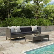 Detailed information about the product 6 Piece Garden Lounge Set with Cushions Poly Rattan Grey
