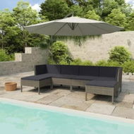 Detailed information about the product 6 Piece Garden Lounge Set with Cushions Poly Rattan Grey