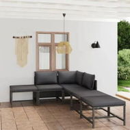 Detailed information about the product 6 Piece Garden Lounge Set with Cushions Poly Rattan Grey