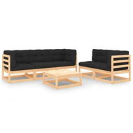 Detailed information about the product 6 Piece Garden Lounge Set with Cushions Solid Pinewood