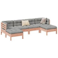 Detailed information about the product 6 Piece Garden Sofa Set with Cushions Solid Wood Douglas Fir