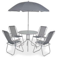 Detailed information about the product 6 Piece Outdoor Dining Set Steel And Textilene Grey