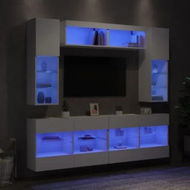 Detailed information about the product 6 Piece TV Wall Cabinet Set with LED Lights White