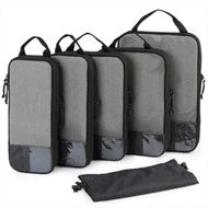 Detailed information about the product 6 Set Compression Packing Cubes, Lightweight Travel Essentials, Durable Luggage Organizer (Black)