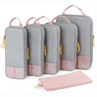 Detailed information about the product 6 Set Compression Packing Cubes, Lightweight Travel Essentials, Durable Luggage Organizer (Pink)