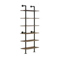 Detailed information about the product 6 Tier Industrial Pipe Ladder Shelf Brown