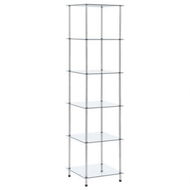 Detailed information about the product 6-Tier Shelf Transparent 40x40x160 cm Tempered Glass