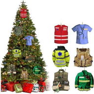 Detailed information about the product 6 Uniforms Ornament Firefighter Christmas Tree Pendant Hanging Tree Decor Restaurant Christmas Decoration