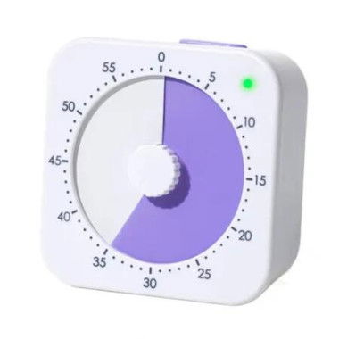 60 Minute Visual Timer, Countdown Timer with Magnetic Back, Silent Operation for Classroom Teaching Home Time Management Tool (Purple)