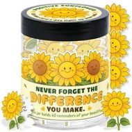 Detailed information about the product 60 Sheets Funny Positive Messages Sunflower Cards Jar Emotional Support Affirmation Cards Mini Inspirational Sunflower Card