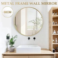 Detailed information about the product 60cm Round Wall Mirror Bathroom Vanity Standing Large Bedroom Gold Decorative Mount Circle Hallway Makeup Shower Shaving