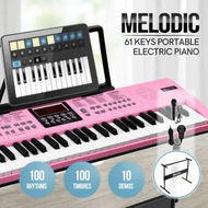 Detailed information about the product 61 Key Electronic Keyboard Pink Standard Portable Piano Music Instrument with Adjustable Stand Microphone Power Adapter