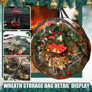 Detailed information about the product 61CM Clear Christmas Wreath Storage Containers,Christmas Wreath Storage Bag,Plastic Christmas Wreath Container with Zippers Color Black