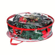 Detailed information about the product 61CM Clear Christmas Wreath Storage Containers,Christmas Wreath Storage Bag,Plastic Christmas Wreath Container with Zippers Color Red