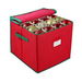 64 slots Christmas Ornament Storage Box with Adjustable Dividers, Oxford Holiday Ornament Storage Container Zipper 33x33x33cm (Red). Available at Crazy Sales for $29.99