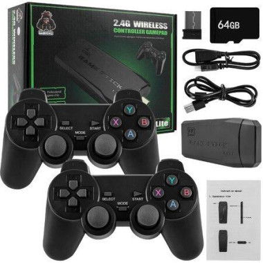 64GB Retro Video Game Console Built-in 10000 Games In TF Card HDMI Output HD Console With Dual 2.4G Wireless Controllers.