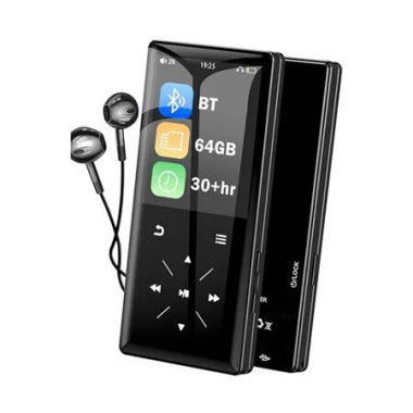 64GB Bluetooth MP3 Player, 2.4 Inch Screen Portable HiFi MP3 Player with Built-in Speaker, MP3 Music Player with FM Radio