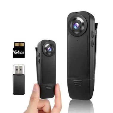 64GB Mini Body Camera 1080P Police Body Camera, Wearable Patrol Video Recording Camcorder for Security, Work Records, Guard