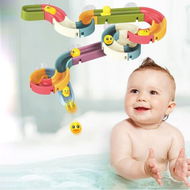 Detailed information about the product 66 PCS Slide Bath Fun Toys For 3+ Years Waterfall Shower Tracks Bathtub Toys Gift For Girls Boys.