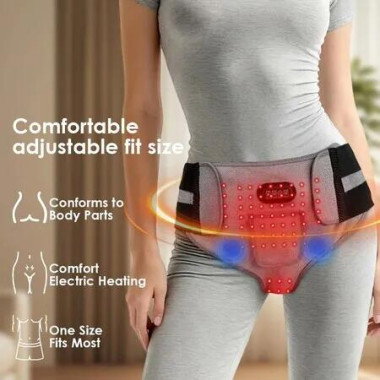 660nm Red-Light Heating Hip Massage Pad,Triangle Heating Pad for Prostate with 3 Heating,Massage Timing