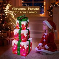 Detailed information about the product 68 LED Christmas Lights Decorations Light Up Gift Boxes Presents Set Xmas Tree Outdoor Home Garden Holiday Night Fairy Ornaments Lighting Display Unit