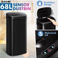 Detailed information about the product 68L Motion Sensor Bin Automatic Touchless Stainless Steel Kitchen Waste Rubbish Trash Can - Black