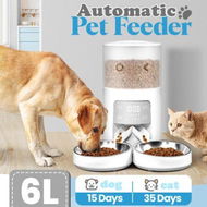 Detailed information about the product 6L Auto Pet Feeder Timed Automatic Dog Cat Food Dispenser Puppy Feeding Schedule 6 Meals 2 Way Splitter 2 Bowls Voice Recorder Digital Touch