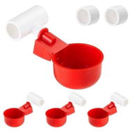 Detailed information about the product 6p Chicken Water Cups with PVC Tee Fittings, Automatic Water Feeder Durable Poultry Waterer for Duck, Quail, Goose, Turkey