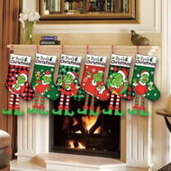 Detailed information about the product 6PC Christmas Grinch Stockings Christmas Tree Ornaments,Grinch Theme For Christmas Tree Home Party Decoration