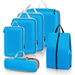 6Pc Compressed Luggage Packing Cube,Travel Storage Organizer Set with Shoe Pouch,Mesh Visual Luggage Bag For Portable Lightweight Suitcase Color Blue. Available at Crazy Sales for $29.99