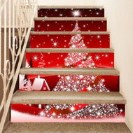 Detailed information about the product 6pcs Christmas Creative Staircase Stickers Christmas Tree Corridor Stairs Renovation Home Decoration Stickers Christmas Decorations 2023