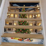 Detailed information about the product 6pcs Christmas Creative Staircase Stickers Christmas Tree Corridor Stairs Renovation Home Decoration Stickers Christmas Decorations 2023