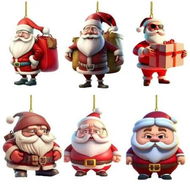 Detailed information about the product 6pcs Christmas Tree Santa Claus Acrylic Pendant Funny Accessories Christmas Pendants Hanging