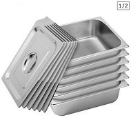 Detailed information about the product 6X Gastronorm GN Pan Full Size 1/2 GN Pan 10cm Deep Stainless Steel Tray With Lid.